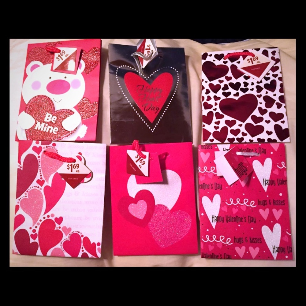 Set of 6 Valentines Day Gift 💝 Bags ❤️🌷💗💕
